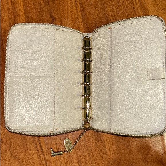 Authentic Gucci GG Zip Around Canvas Agenda with Charm Zipper Pull